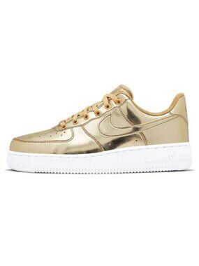 Nike Air Force 1 SP Liquid Metal Gold Sneakers Women's 12.5